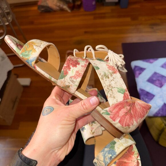 Sezane Ulysse Floral Sandal in Goat Leather, Size 40 - Picture 10 of 10
